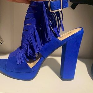 Blue Suede Sandals
